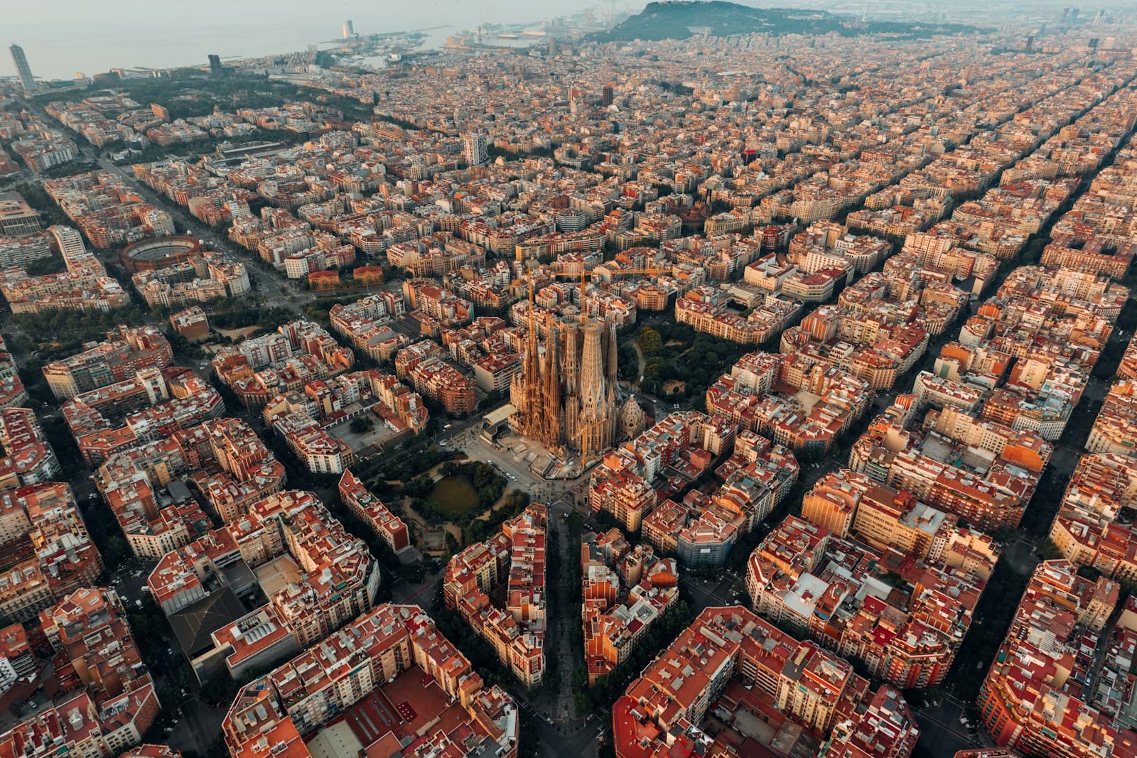 Les toits de Barcelone vus d'en haut