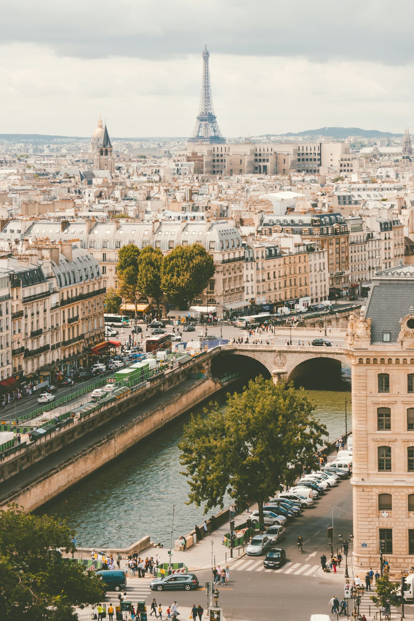 Vue sur les toits de Paris, la Seine et la tour Eiffel